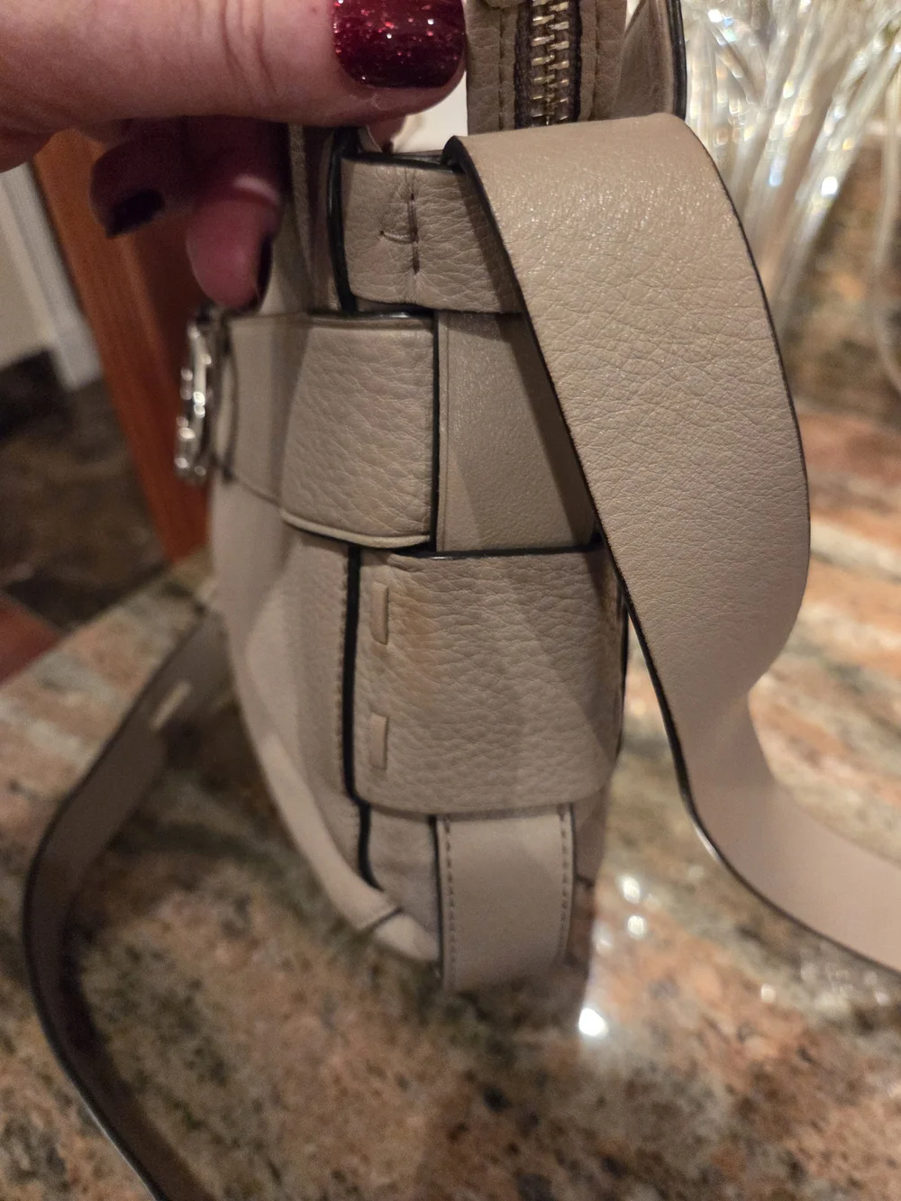 Tory Burch Pebbled Leather Crossbody and Zip Wallet - Neutral Taupe